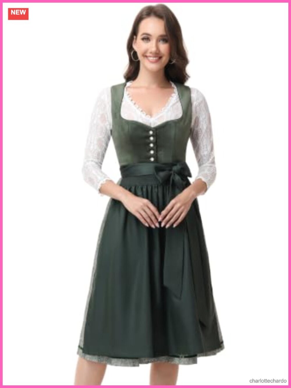 TrendiMax Women's German Dirndl Dress Bavarian Oktoberfest Carnival Holiday